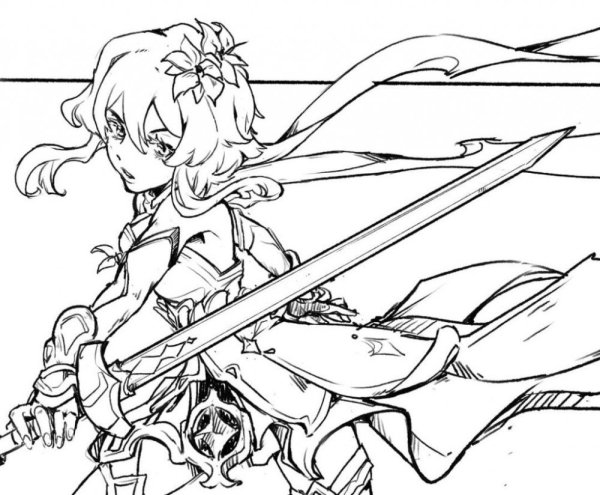 Геншин Импакт разукраки