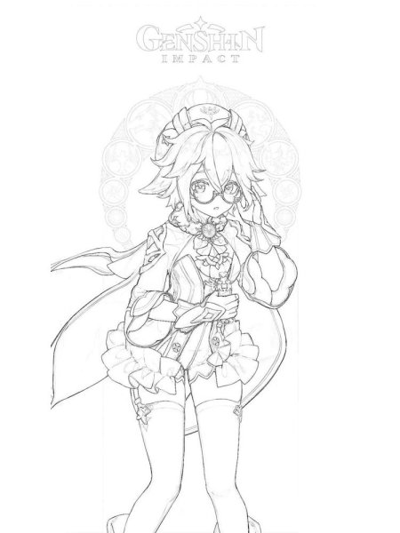 Раскраска Геншин Импакт Ци Ци