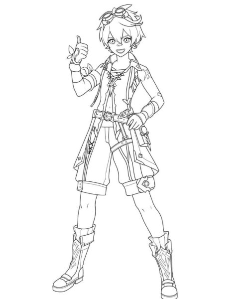 Раскраска Геншин Импакт Чун Юнь