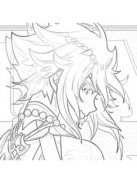 Раскраска Геншин Импакт Сяо