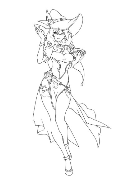 Геншин Импакт разукраки