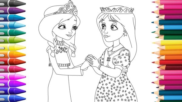 Разукрашки для девочек царевны