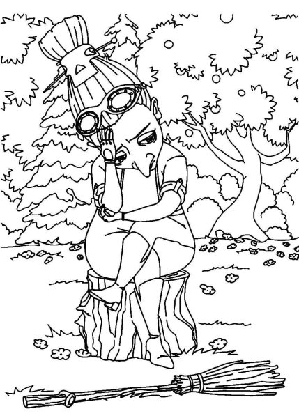 Баба Яга из мультика царевны раскраска