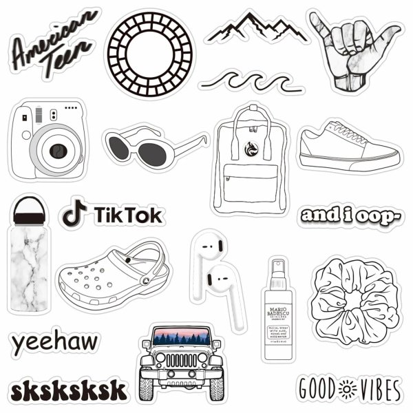 Стикеры для распечатки черно белые