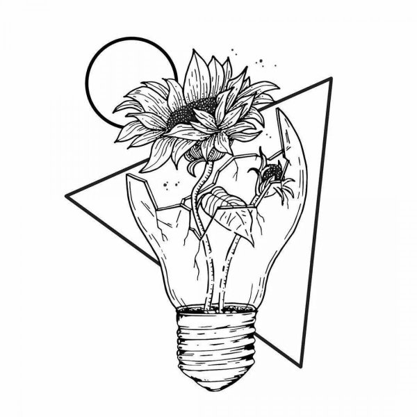 Тату лампочка эскиз