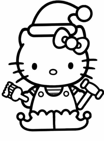 Хэллоу Китти раскраска