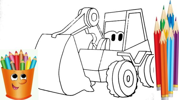 Экскаватор Мася раскраска
