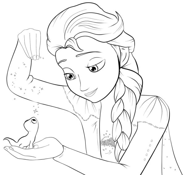 Раскраска Эльза и Анна из холодного сердца