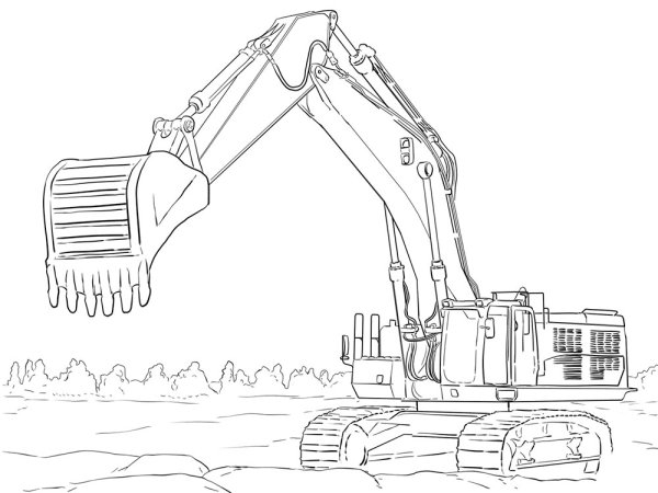 Экскаватор раскраска