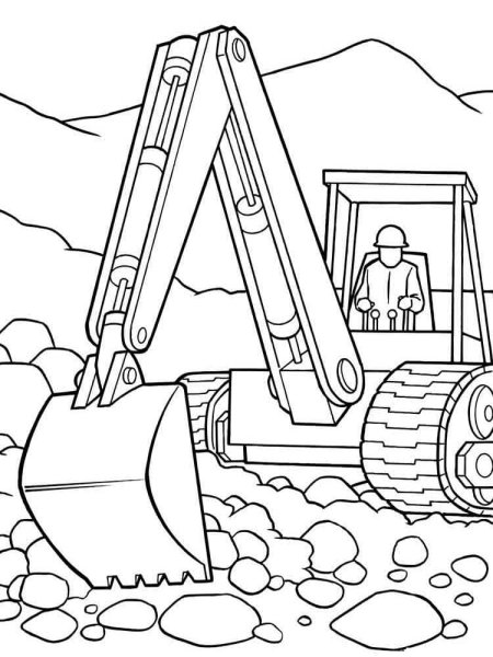 Экскаватор раскраска