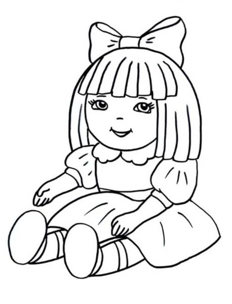 Кукла раскраска для детей