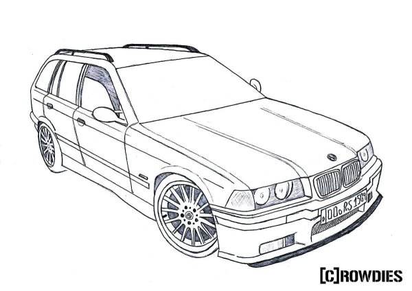 BMW e36 седан раскраска