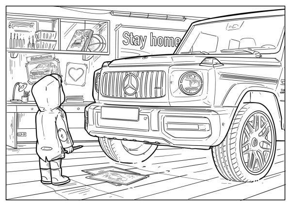 Мерседес g63 AMG раскраска