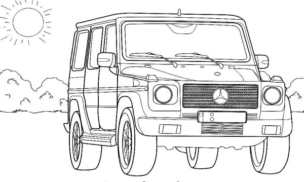 Раскраски машины Мерседес Гелендваген