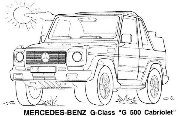 Раскраски Мерседес Бенц g500
