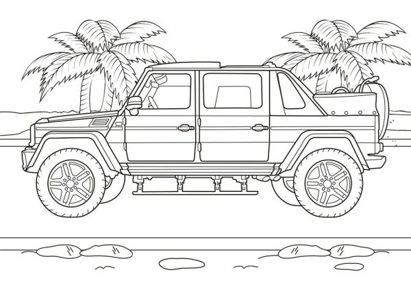 Раскраски для мальчиков Джипы