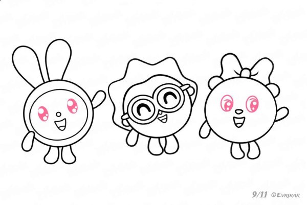 Крошик раскраска Малышарики