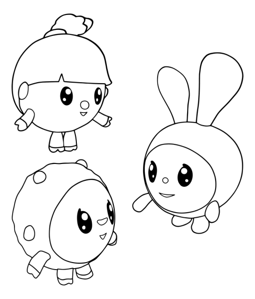 Крошик раскраска Малышарики