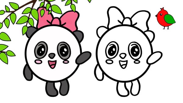 Пандочка Малышарики раскраска