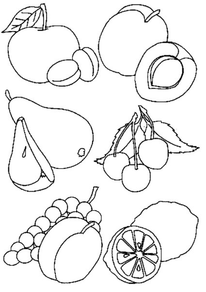 Фрукты раскраска для детей