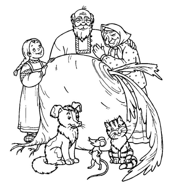 Раскраска к сказке Лисичка со скалочкой