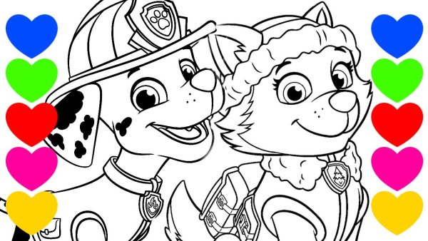 Маршал Щенячий патруль раскраскк