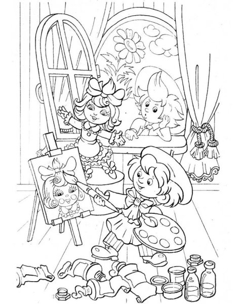 Незнайка раскраска