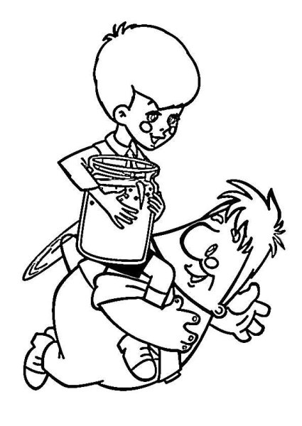 Малыш и Карлсон. Раскраска