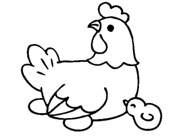 Курица раскраска