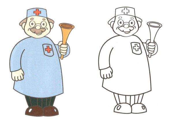 Доктор Айболит раскраска