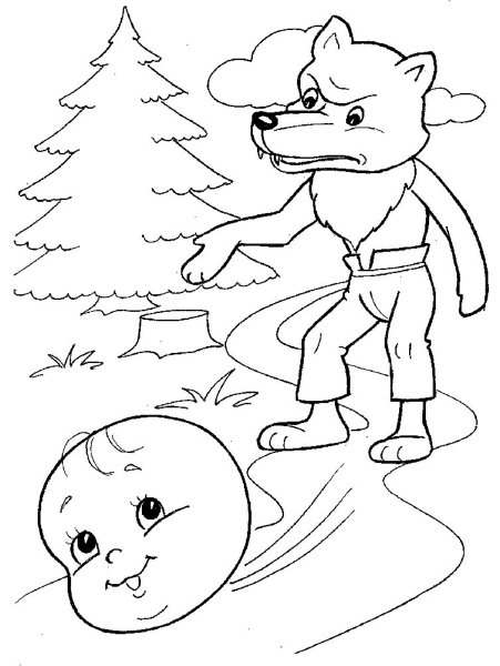 Медведь из сказки Колобок раскраска для детей