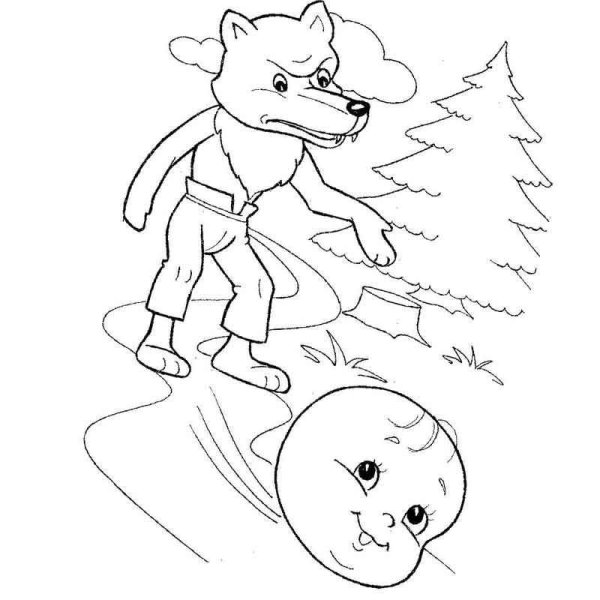 Русская народная сказка Колобок раскраска