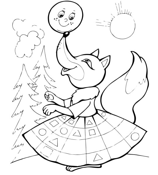 Иллюстрации к сказке Колобок раскраска для детей