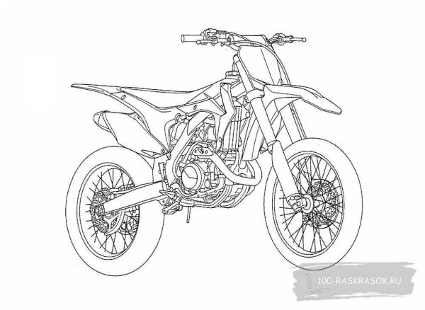 Кроссовый мотоцикл Yamaha чертежи