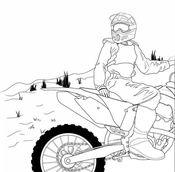 Питбайк Кавасаки раскраска