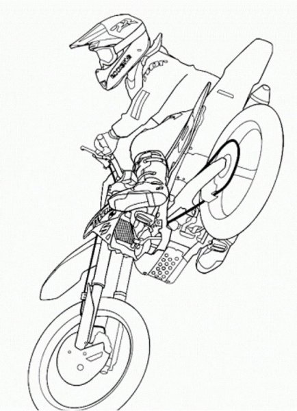 Мотокросс раскраска для детей