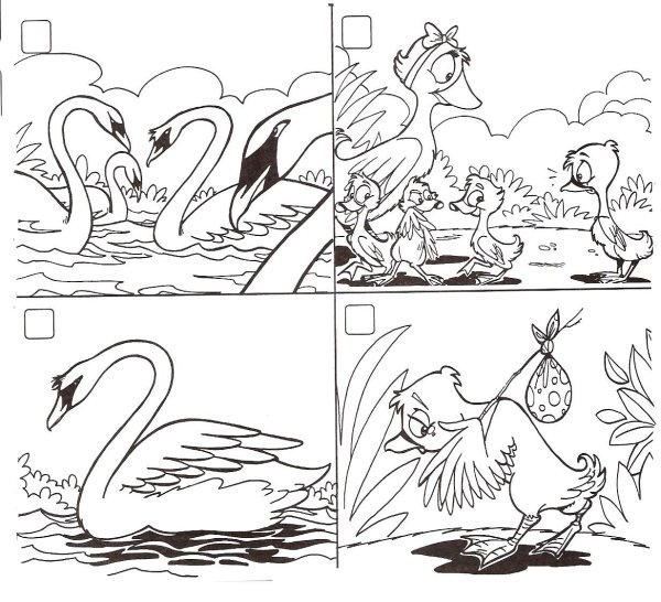 Раскраски к сказке Гадкий утенок Андерсена