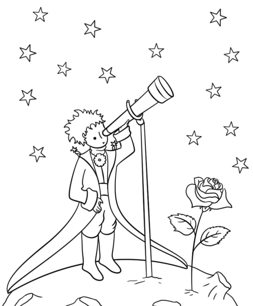 Маленький принц иллюстрации черно белые