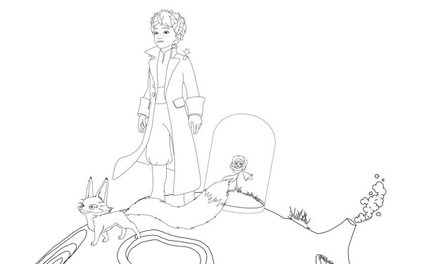 Раскраска маленький принц Экзюпери