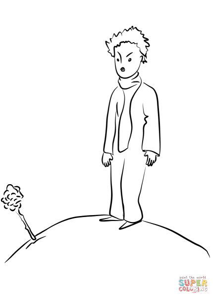 Раскраска маленький принц Экзюпери