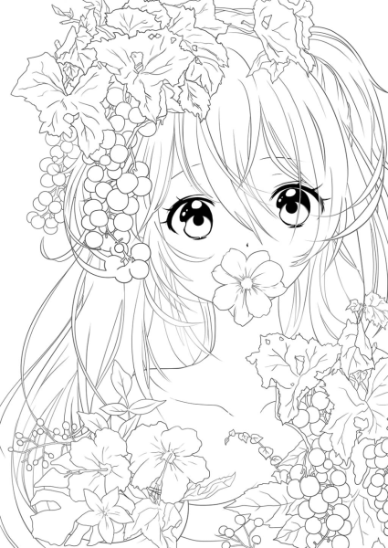 Красивое аниме для раскрашивания