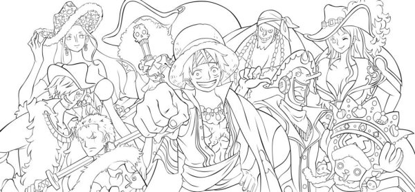 Раскраски Ван Пис команда