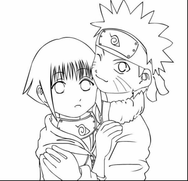 Раскраски аниме Наруто Хината