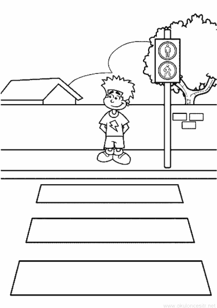 Рисунок правила дорожного движения для детей в садик черно белый