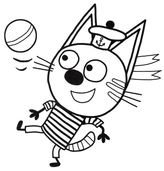 Раскраска Коржик из мультфильма три кота