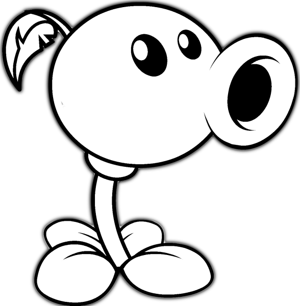 Раскраска растения против зомби Горохострел