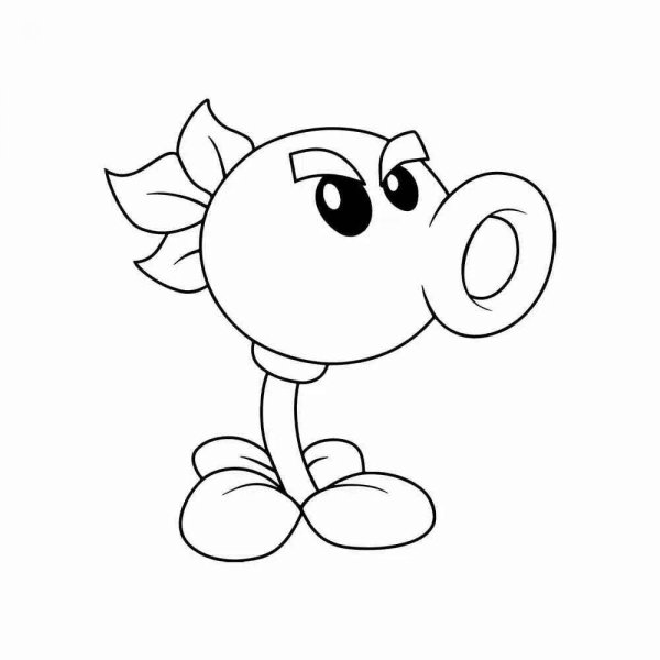 Plants vs Zombies раскраска Горохострел