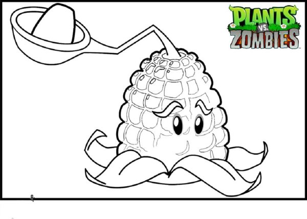 Plants vs Zombies раскраска Горохострел