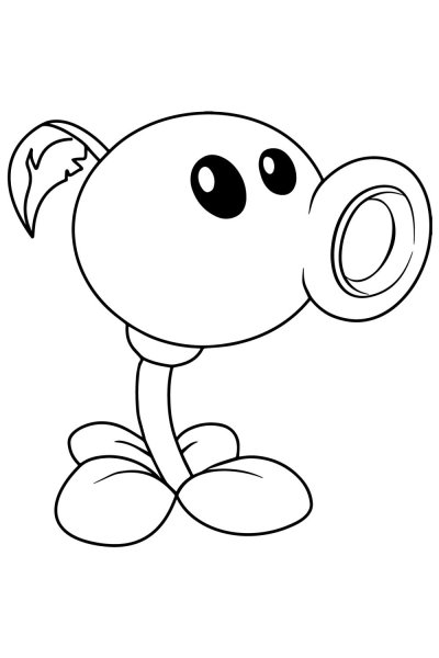 Раскраска растения против зомби Горохострел