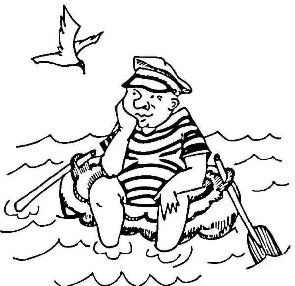 Профессия моряк раскраска